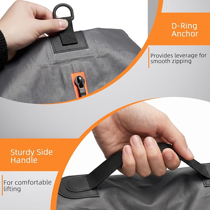 Travel Vacuum Bags With Pump, 2 Pack 22L Compression Kit For Clothes | IPX8 Waterproof; 3-5 Minute Compression; USB-C Cordless Pump; Up To 60-Minute Runtime; Saves Up To 60% Space; Airtight Seal - Image 7