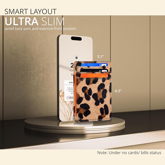 Oak Leathers Slim Card Holder Leather Wallet - RFID Blocking Men Women - Image 3