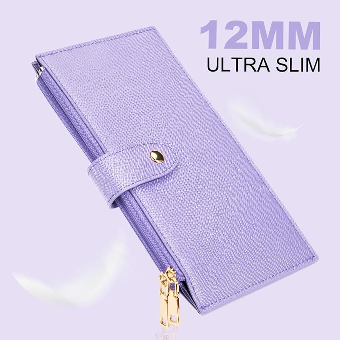 Travelambo RFID Wallet Women Large Size Bifold Multi Card Wallet Case with Zipper Pocke Credit Card Holder for Women - Image 8