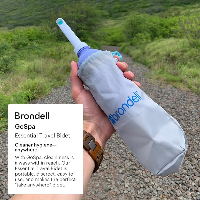 Brondell GoSpa Travel Bidet GS-70 – Portable Peri Bottle for Postpartum & Perineal Care, 400ml Handheld Bidet with Angled Nozzle, Collapsible Design, Nozzle Storage & Travel Bag, Amaranthine - Image 2