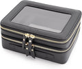 Aveniee Clear Makeup Bags,Double Layer Cosmetic Bags with Separate Brush Compartment,Large Travel Toiletry Bag Cosmetic Case,Travel Accessories Organizer for Women,2 Layers,Black by Aveniee