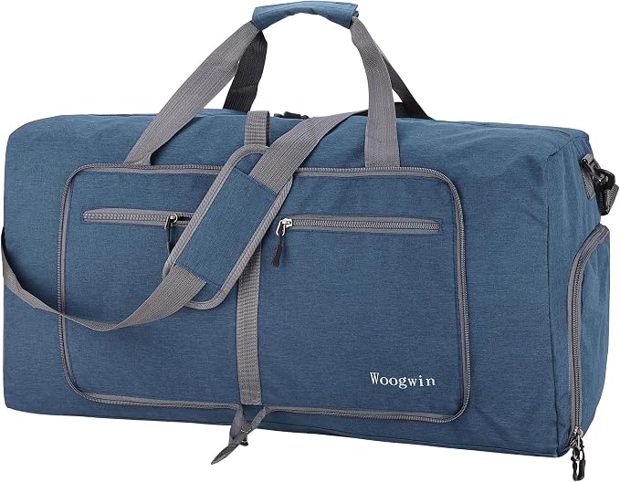 Woogwin Travel Duffel Bag Large Foldable Waterproof Overnight Bag for Beach Swim Bags Pool Sports Gym by woogwin