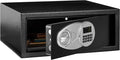 Amazon Basics Steel Security Safe and Lock Box with Digital Keypad, Electronic Lock, Emergency Key Open, Secure Cash, Jewelry, Documents, Black, 0.7 Cubic Feet, 16.9-x-14.6-x-7.1-inches (WxDxH) by AmazonBasics