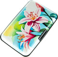 Credit Card Holder, Metal Card Wallet RFID Blocking Mini Slim Aluminum Business Hard Card Case for Women Men (Watercolor Lilies) by Kaabao