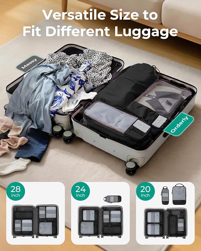 BAGSMART Compression Packing Cubes for Travel Essentials | 14 Set /6 Set /4 Set/2 Set, Lightweight, Durable - Image 5