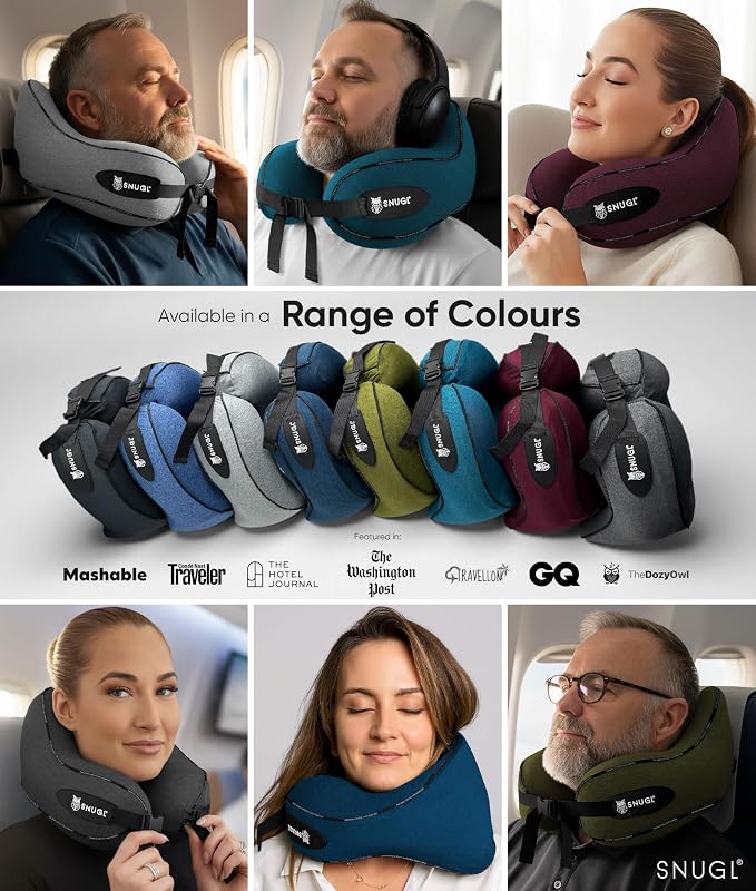 Travel Pillow – Neck Pillow Airplane, Travel Pillows for Airplanes, Neck Pillows Memory Foam – Road Trip Essentials for Adults – Traveling Essentials - Gifts for Travelers Men & Women - Image 9