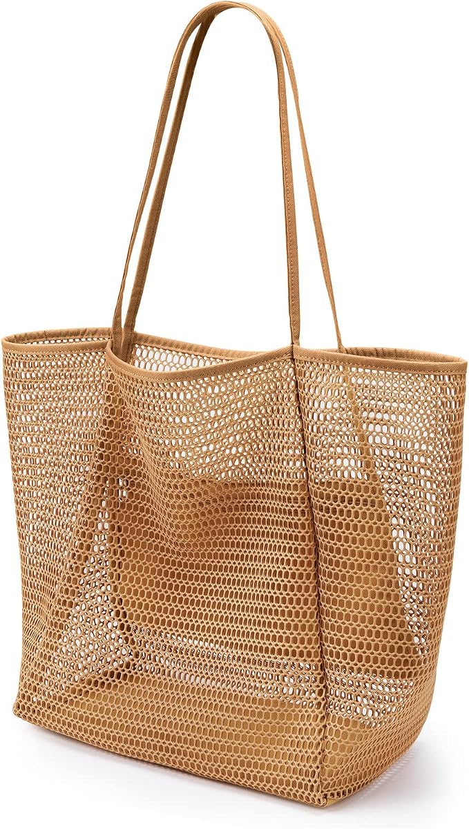 KALIDI Beach Mesh Tote Bag, Casual MAX 23L Summer Foldable Hobo Bag Women | Sandproof Widen Strap Large Shoulder Bag For Lake Pool Vacation Travel Picnic Grocery Market Shopping Carrier by KALIDI