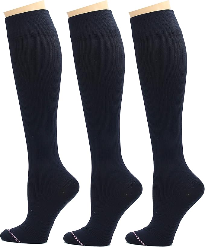 Dr. Motion 3 Pairs Therapeutic Graduated Compression Women's Knee-hi Socks by Dr.+Motion
