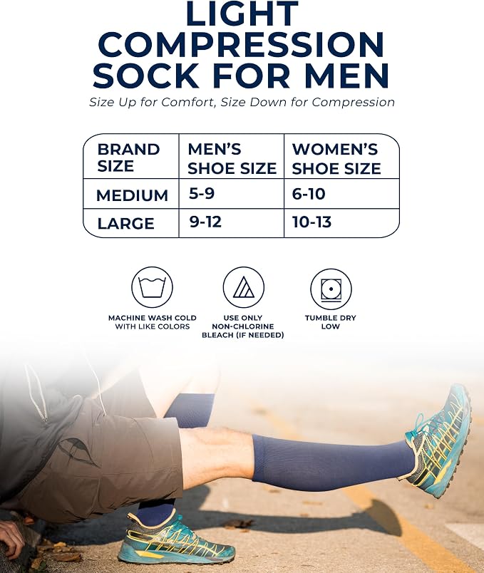 Pembrook Cotton Light Compression Socks for Women & Men - 3 Pairs | 8-15 mmHg Comfort Compression Socks for Men & Women - Image 6