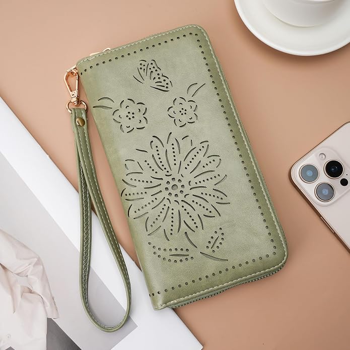 RFID Wallet Women Large Capacity Sunflower Wristlet Wallets for Women Clutch Ladies Cell Phone Purse - Image 7