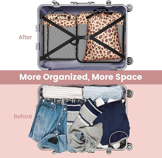 Cambond Compression Packing Cubes for Travel Women - Lightweight Luggage Organizers Bag Packing Cubes for Carry on Suitcases - Image 4