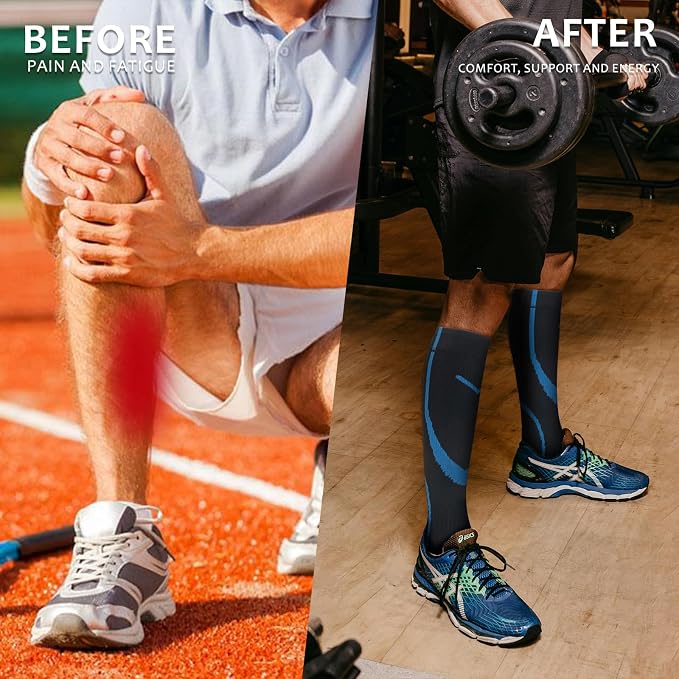 hello momoya Compression Socks for Women Men Circulation Knee High 8 Pairs for Nurses, Running, Travel, Athletic - Image 5