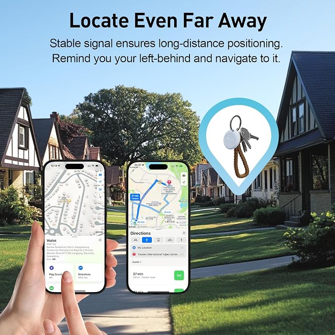 BFADEHA 2026 [Apple MFi Certified] (iOS Only) Bluetooth Tracker Smart Finder for Apple Find My iPhone GPS Tracker, 5-10 Years Battery, Keys Finder and Item Locator for Keys, Bags, Wallet, Passport - Image 4