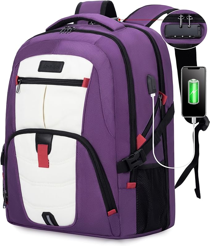 LOVEVOOK Large Laptop Backpack for Men,17.3Inch Heavy Duty Travel Backpack | TSA-Friendly with Anti-Theft,Carry On Flight Approved,College Work Bookbag,Water Resistant Business Backpack for Men Women by LOVEVOOK