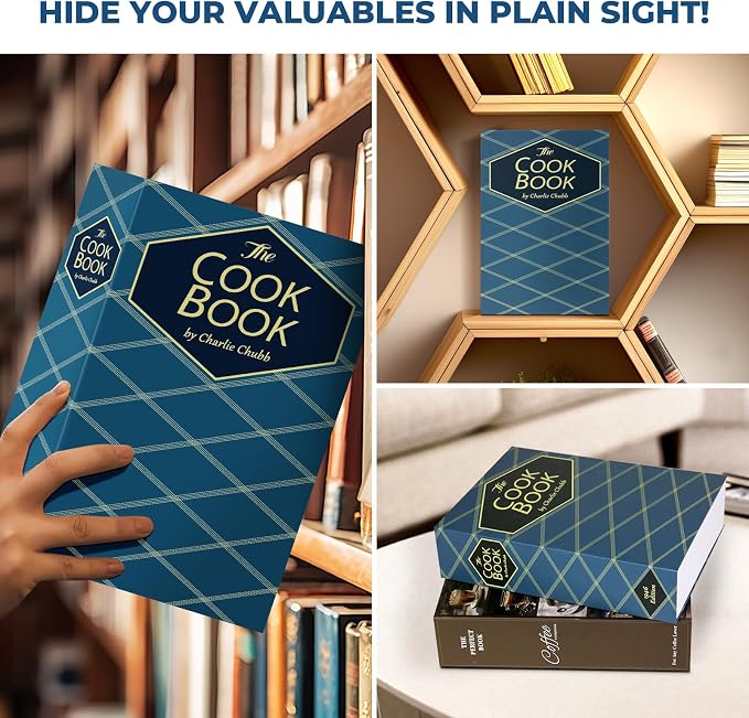Book Safe with Combination Lock, Hidden Safe (9.5 x 6.2 x 2.2 Inch) with Fireproof Bag, Secret Diversion Safe, Hollow Book Box Hidden Storage, Money Safe Box for Cash (COOK) - Image 6