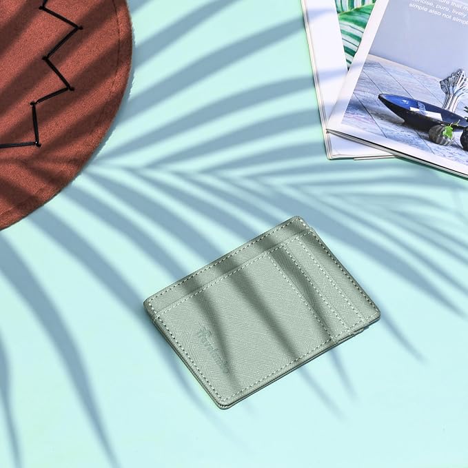 Travelambo Slim Wallet Front Pocket Minimalist Leather RFID Blocking Medium Size - Image 3