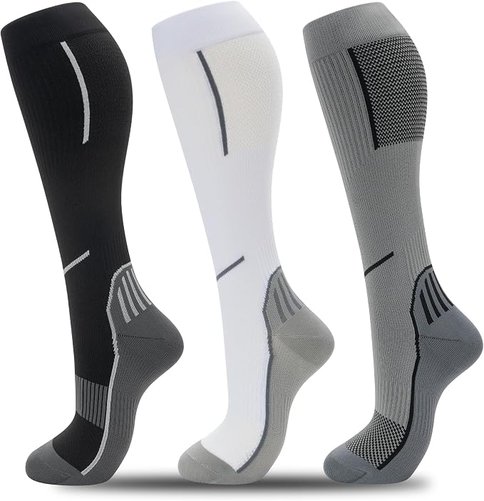 fenglaoda Compression Socks for Women Men 3 Pairs Graduated Compression Support Circulation Socks for Nurses by fenglaoda