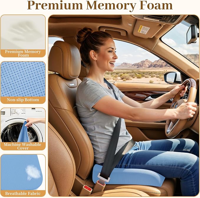 TranquilRelax XL Memory Foam Seat Cushion for Office Chair, 3.35-Inch, Light Blue - Image 3