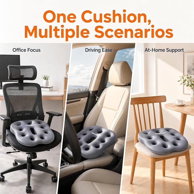 Bogey's Antidote Upgrade Airplane Seat Cushion - lightweightInflatable Travel Cushion for Long Flights, Non-Slip, Washable, with Storage Bag (Grey) - Image 8