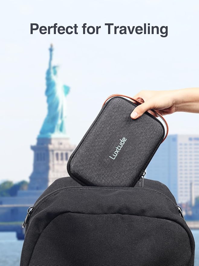 Tech Organizer Travel Case, Portable Electronics Organizer | Hard Shell Zipper Case for Charging Cables, Power Banks and Other Travel Essentials (External Size 8.5 x 5.9 x 2.5 Inch) - Image 9
