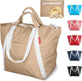 Bodysurf Beach Bag Waterproof Sandproof, Foldable Packable Travel Zip Tote | Pool, boat and swim bag for men and women, XL and medium, 6 colors, zip-top, front pocket, inner wet pouch, recycled nylon by Bodysurf