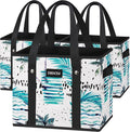 Reusable Grocery Bags 3-Pack, Shopping Tote Bags with Hard Bottom | Heavy Duty, Holds 65lbs, 25L Capacity, Stands Upright, Tear-Resistant Handles with Metal Rivets, Foldable for Storage by DSDCDJ