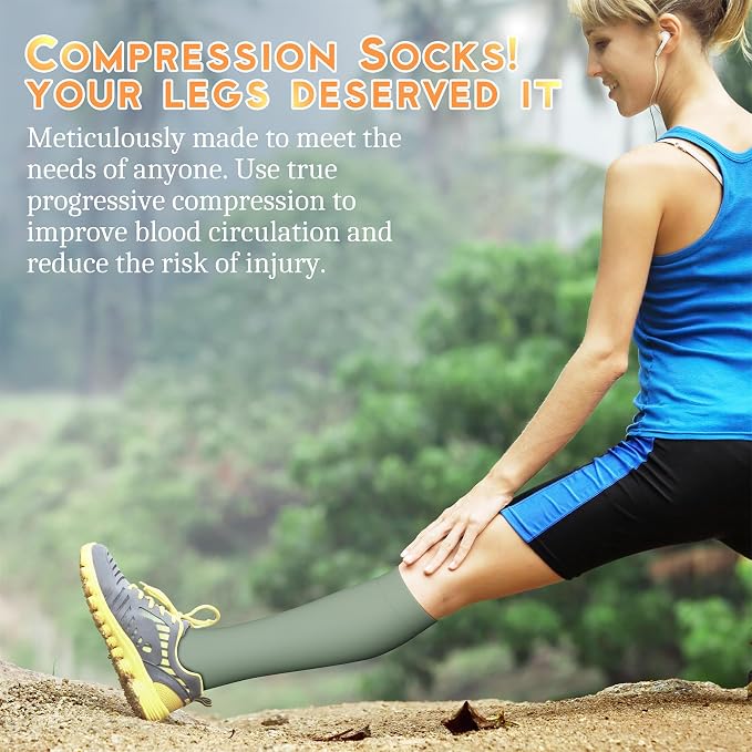QUXIANG Compression Socks for Women & Men 15-20 mmHg, Best for Medical, Nursing, Running, Athletic, Varicose Veins, Travel - Image 3