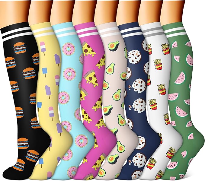FEYHAY Copper Compression Socks (8 Pairs) 15-20 mmHg Circulation is Best Athletic & Daily for Men & Women, Running, Climbing by FEYHAY