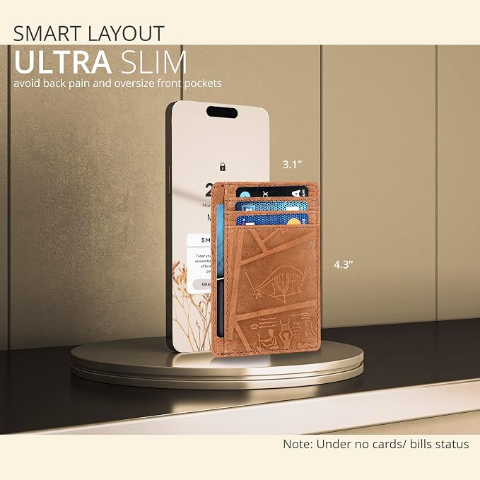 Oak Leathers RFID Blocking Leather Card Holder - Slim Minimalist Wallet - Image 3