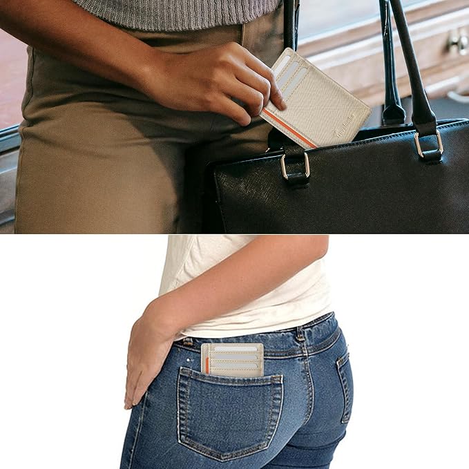 Travelambo Slim Wallet Front Pocket Minimalist Leather RFID Blocking Medium Size - Image 7