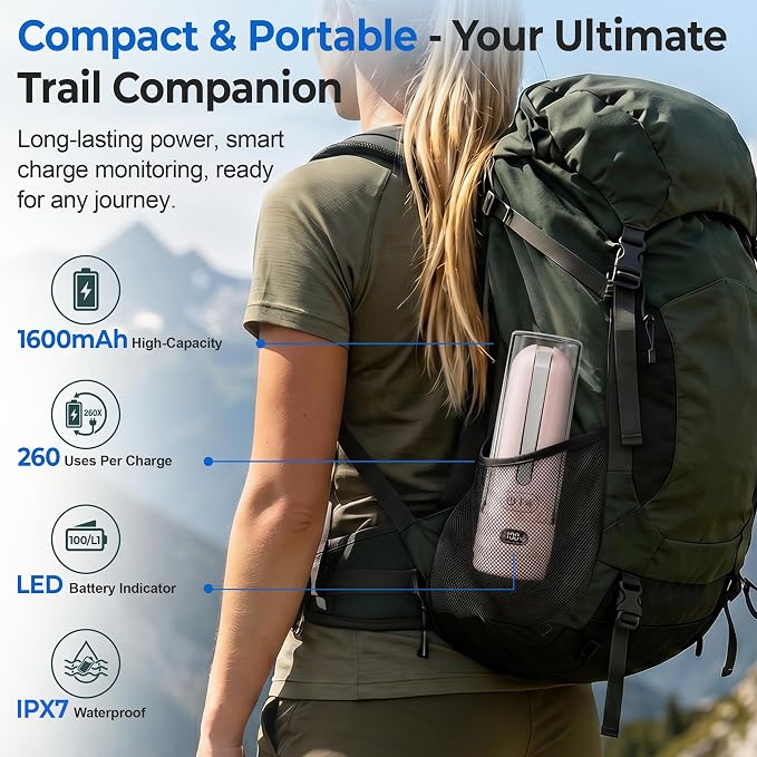 Portable Bidet for Travel | Bathroom - Rechargeable Electric Bidet Sprayer with 3 Pressure | Waterproof for Ultimate Personal Hygiene Cleaning at Home Office and Camping - Image 5