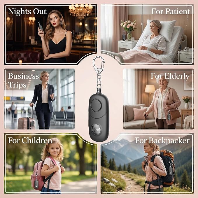 Personal Alarm for Women Keychain Alarm: Qoosea 135dB Emergency Keychain Siren with Strobe Light Loud Siren for Women Kids Students Seniors Emergency Self-Defense for Night Sports - Image 4