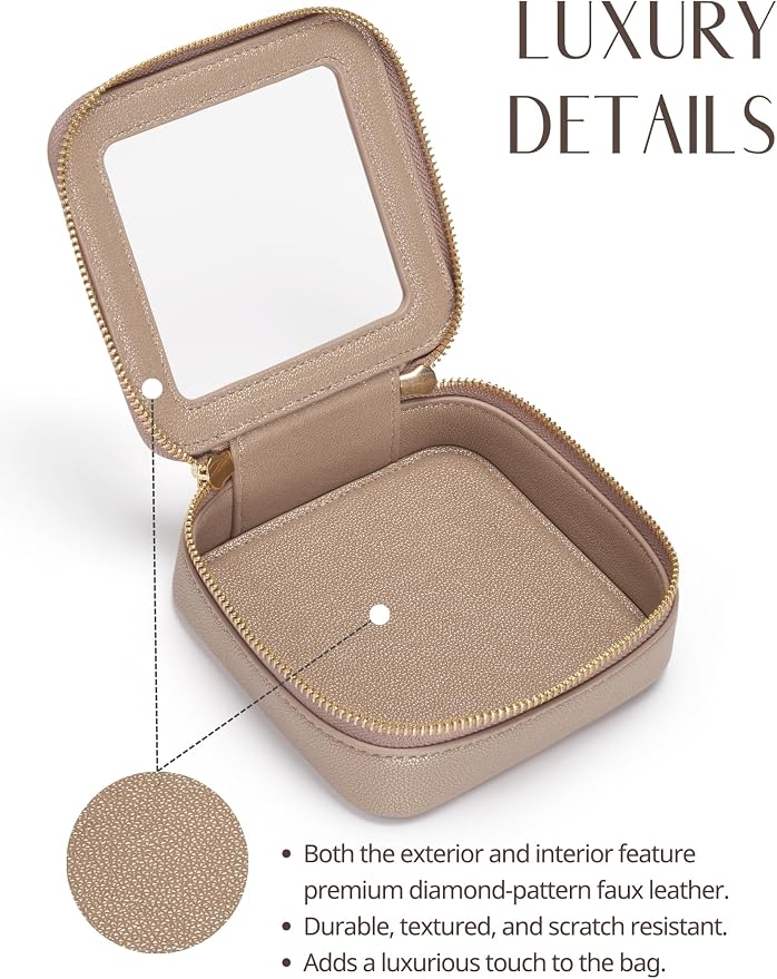 Clear Makeup Case Toiletry Bag Travel Medium Clear Cosmetic Bag with Zipper, Make Up Bag Organizer Traveling TSA Approved Transparent Bag Car for Essentials, Mini & Medium, Gold - Image 6