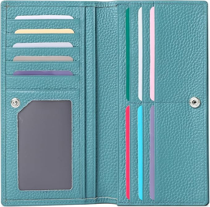 GOIACII Wallets for Women RFID Blocking Ultra Slim Leather Credit Card Holder Clutch by GOIACII