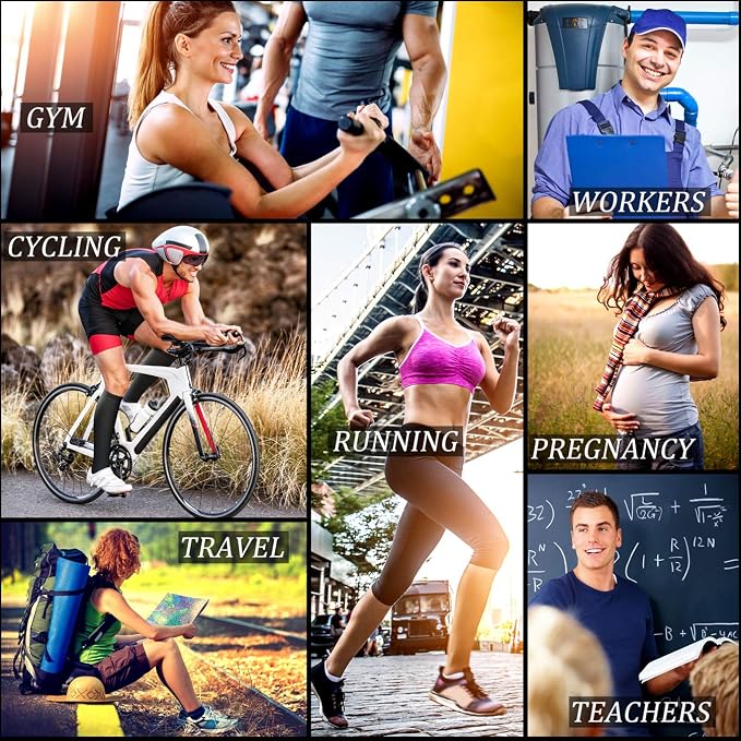 CHARMKING Compression Socks for Women & Men Circulation 15-20 mmHg is Best for Athletic Running Cycling Nurse Daily Wear - Image 6