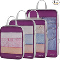 Cambond See Through Mesh Compression Packing Cubes - 4 Piece Expandable Space Saving Packing Cubes for Travel, Lightweight Travel Bags Luggage Packing Organizer Essentials for Suitcases, Purple | Keep Clothes Sorted, See Through Mesh helps quickly find... by Cambond