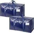 TICONN 2 Pack Extra Large Moving Bags Heavy Duty with Zippers & Carrying Handles, Durable Storage Bags Moving Boxes for Closet Organizers and Storage (2 Pack, Navy) by TICONN
