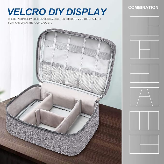 SELLYFELLY Electronics Organizer Travel Universal Cable Organizer Bag Waterproof Electronics Accessories Storage Cases for Cable, Charger, Phone, USB, SD Card, Hard Drives, Power Bank, Cords - Image 8