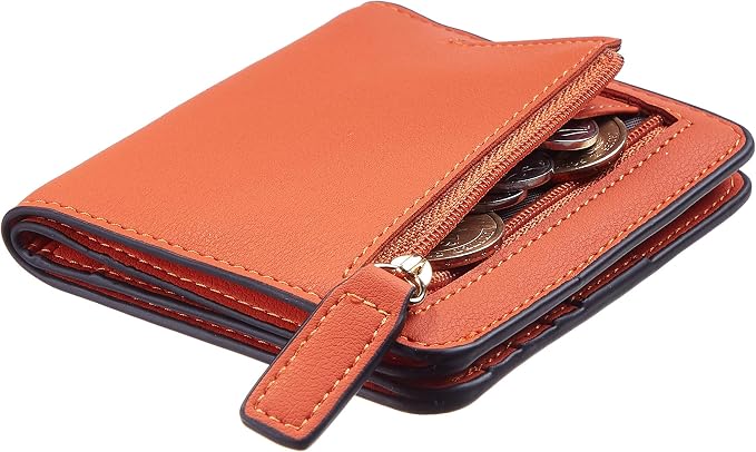 Gostwo Small Wallet for Women, Slim Bifold Credit Card Holder, Compact RFID Blocking Cash Wallet, Billfolds Thin Leather Zipper Pocket, Mini Wallet Gift for Ladies Teen Girls Travel with ID Window - Image 2