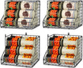 JKsmart 4 Pack Stackable Can Organizer for Pantry with Adjustable Dividers, Soda Can Organizer, Can Storage Dispenser Holds up to 56 Cans, Metal Wire Baskets Can Holder for Kitchen Cabinet Pantry by JKsmart