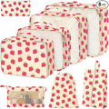 8 Set Packing Cubes for Suitcases,Packing Cube with Shoe, Cosmetics, Clothing, and Accessories Bags Packing Cubes for Travel Luggage Organizer Women Men(8 Set Strawberry) by Hatisan