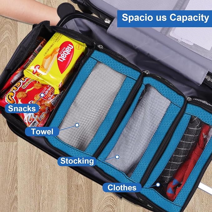 Olosar Suitcase Organizer, Travel Luggage Organizer Portable Hanging Travel Shelves Collapsible Hanging Packing Cubes for Carry on Suitcase - Image 5