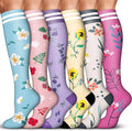 Acture 6 Pack Compression Socks for Women and Men - Knee High for Medical, Running, Nurses, Travel by Acture