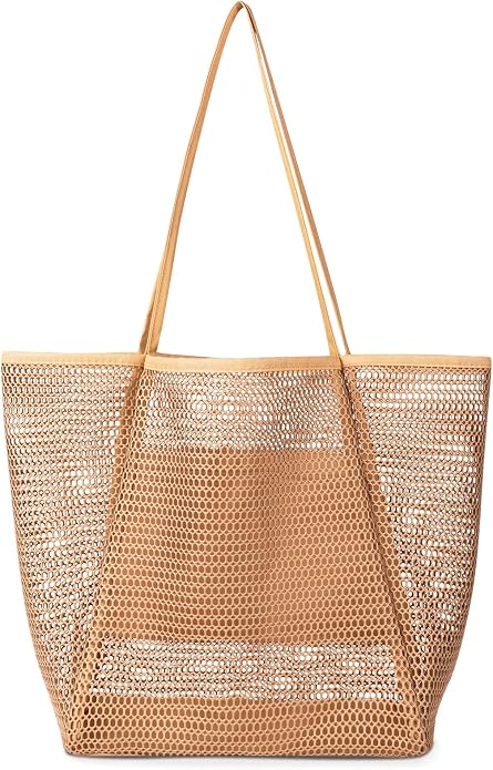 Iioscre Beach Bag for Women, Causal Hobo Handbags with Zipper Inner Pocket | Foldable Swim Tote Bag for Beach Vacation Essentials by Iioscre
