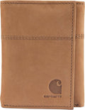 Carhartt Men’s Full Grain Saddle Leather Wallets, RFID Blocking Bifold, Trifold, and Front Pocket Options, Gifts for Men by Carhartt
