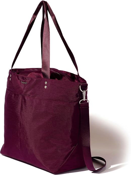 Baggallini Carryall Tote - Lightweight Nylon Zipper Top Weekender Travel Beach Bag w/Luggage Sleeve - Image 9