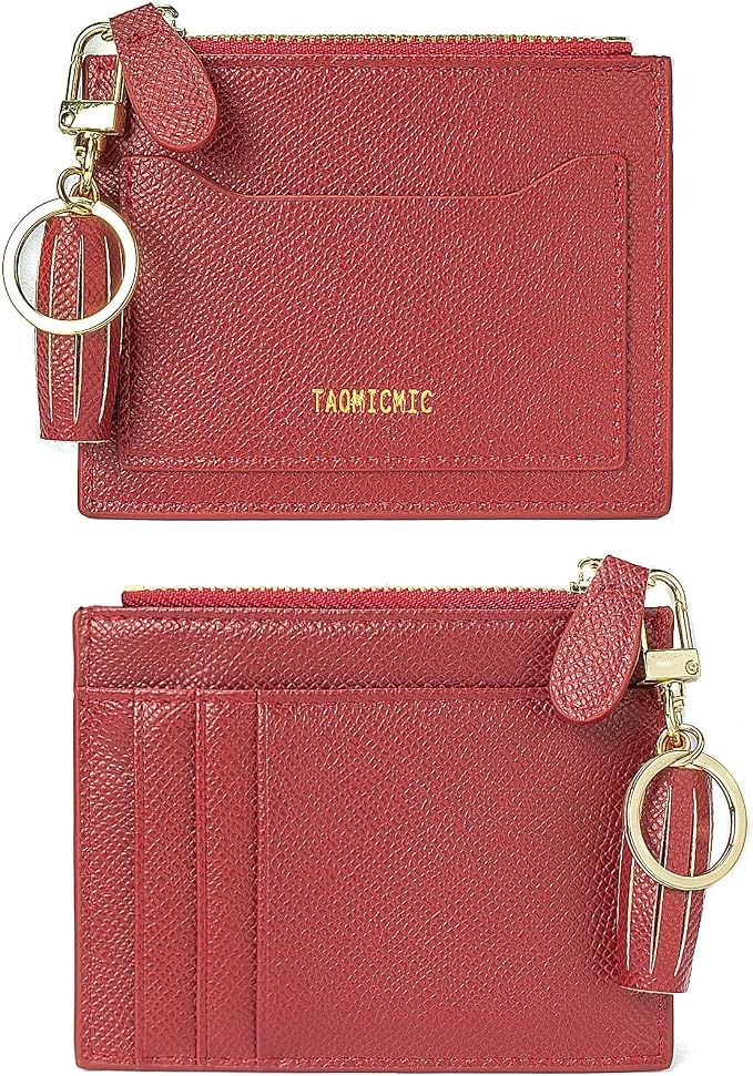 Valentoria Slim RFID Blocking Card Holder Small Pocket Wallet Keychian Zipper Coin Purse Mini Cash & Coin & Cards Case for Women Men | Slim - Image 6
