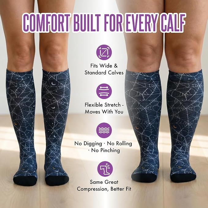 Crazy Compression Socks, Comfortable Support Socks for Recovery, Travel, Hiking, and Long-Hour Comfort w/Fun Designs - Image 8