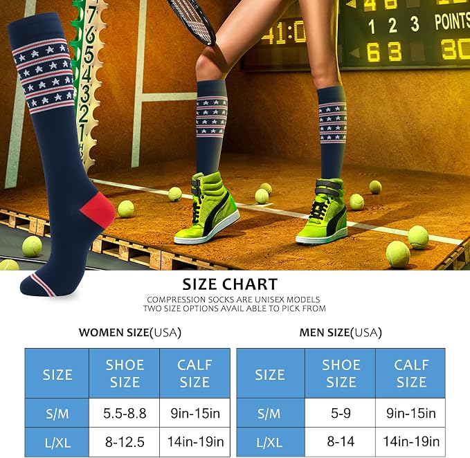 hello momoya Compression Socks for Women Men Circulation Knee High 8 Pairs for Nurses, Running, Travel, Athletic - Image 6