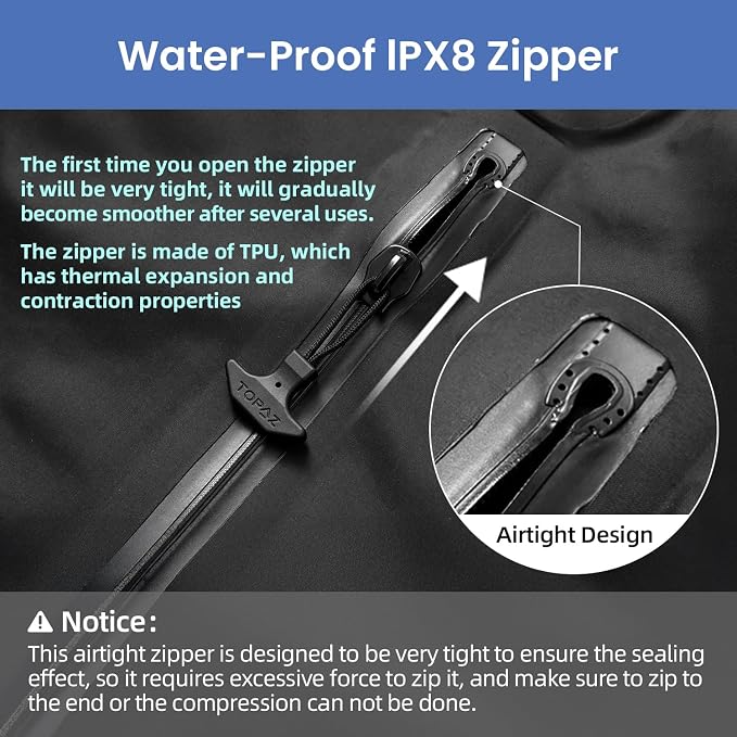 BAGAIL TPU Vacuum Bag for Travel, Reusable Compression Bag with IPX8 Waterproof Zipper, Save Space for Suitcase, Backpack and Carry on (Jet Black, Large, With Pump) - Image 7